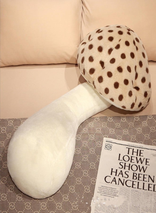 OUKEYI Mushroom Plush Pillow - 30inchPlush Mushroom Shaped Stuffed Long Pillow - Cute Mushroom Stuffed Toy - Christmas Birthday Sofa Home Decoration (Light Brown) - Image 2